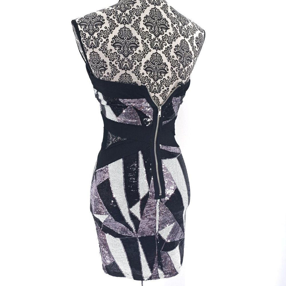 Ruby Rox Mini Sequin Strapless Mesh Insert Bodyco… - image 5